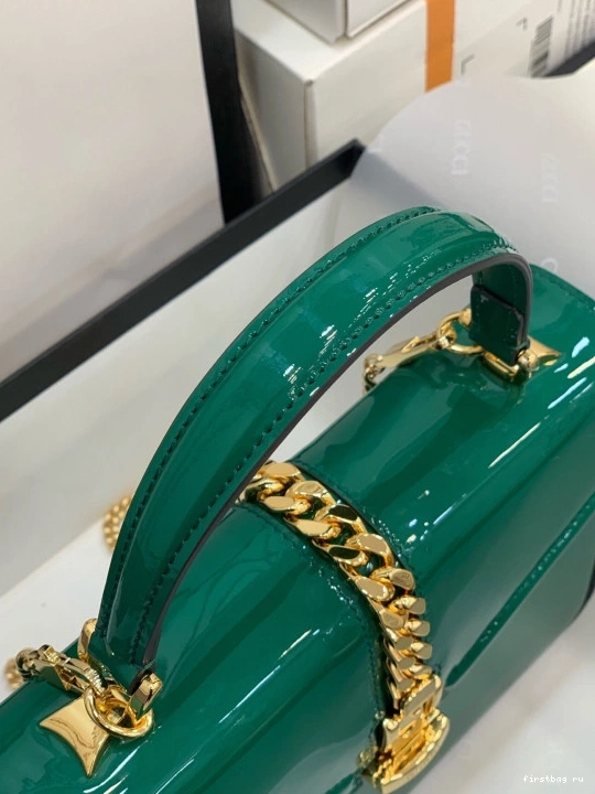 First bag ru PATENT HANDLE MINI BAG Sylvie LEATHER TOP GUCCI 1969 0804